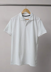 TEXTURED KINT WHITE POLO SHIRT