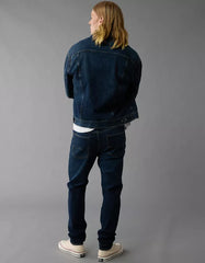 Slim Fit Jeans-Mild Washed Dark Blue