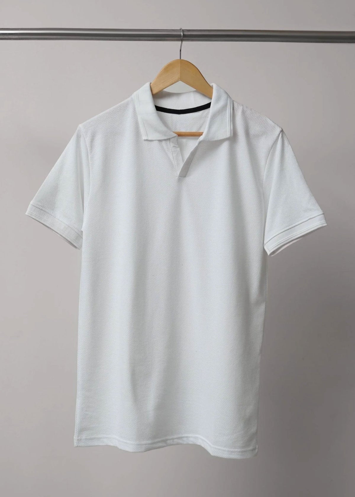 TEXTURED KINT WHITE POLO SHIRT