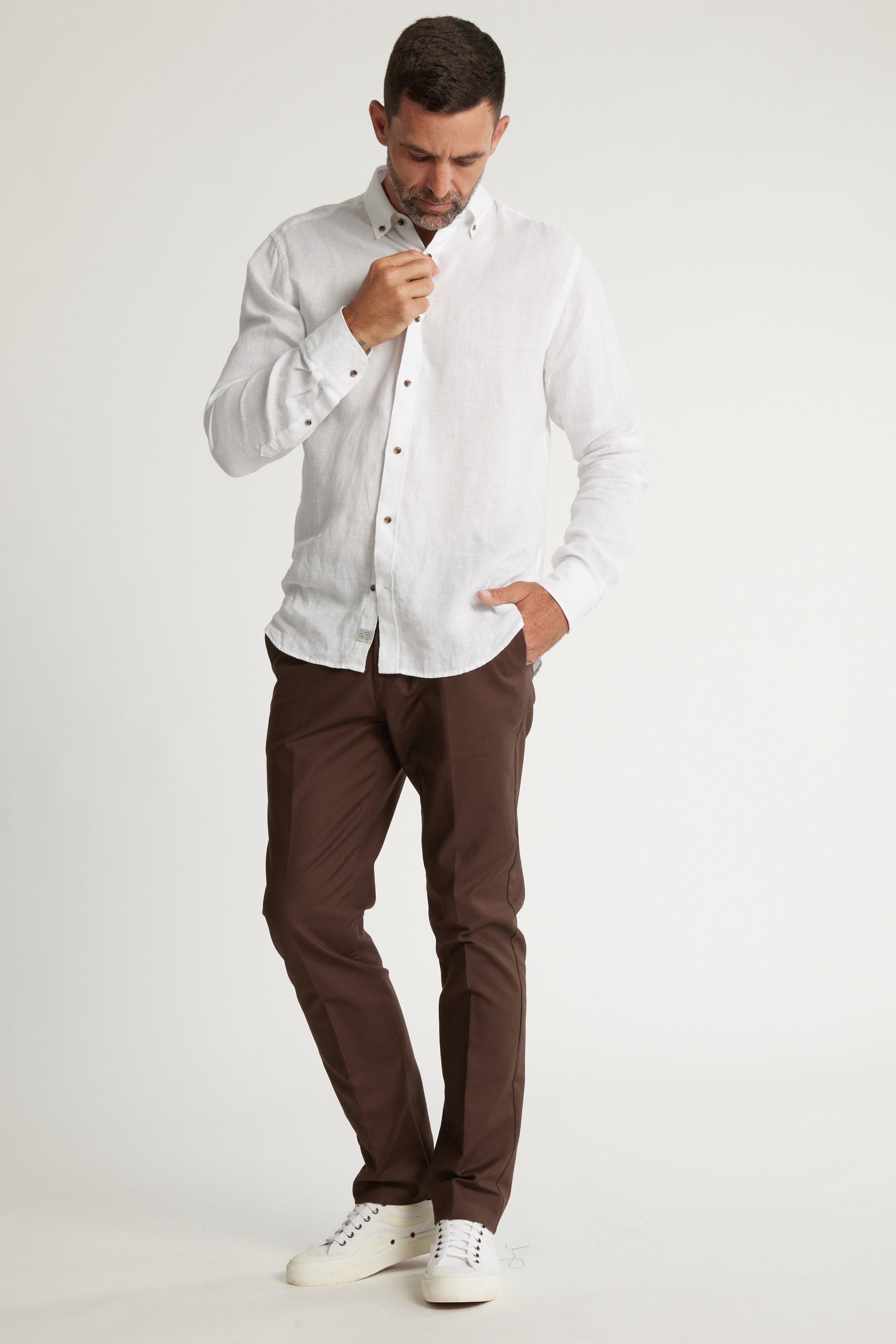 Cotton Casual Brown Pant