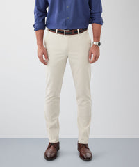 Soft Beige Cotton Casual Pant