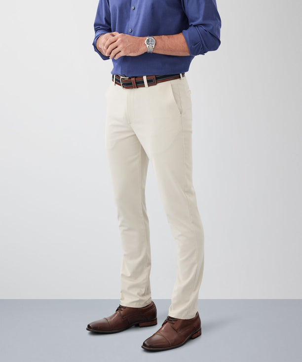 Soft Beige Cotton Casual Pant