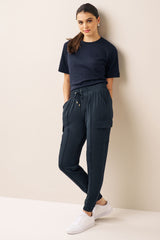 Navy Blue Cargo Trouser For Women