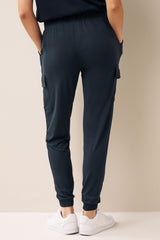 Navy Blue Cargo Trouser For Women