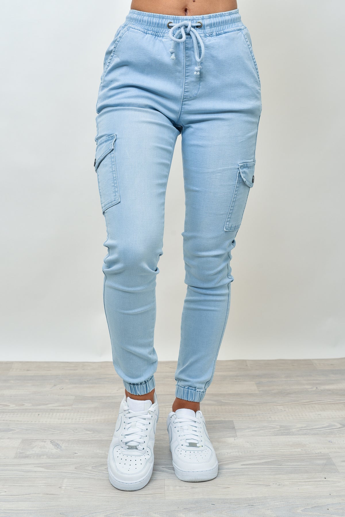 Sky Blue Cargo Trouser For Women